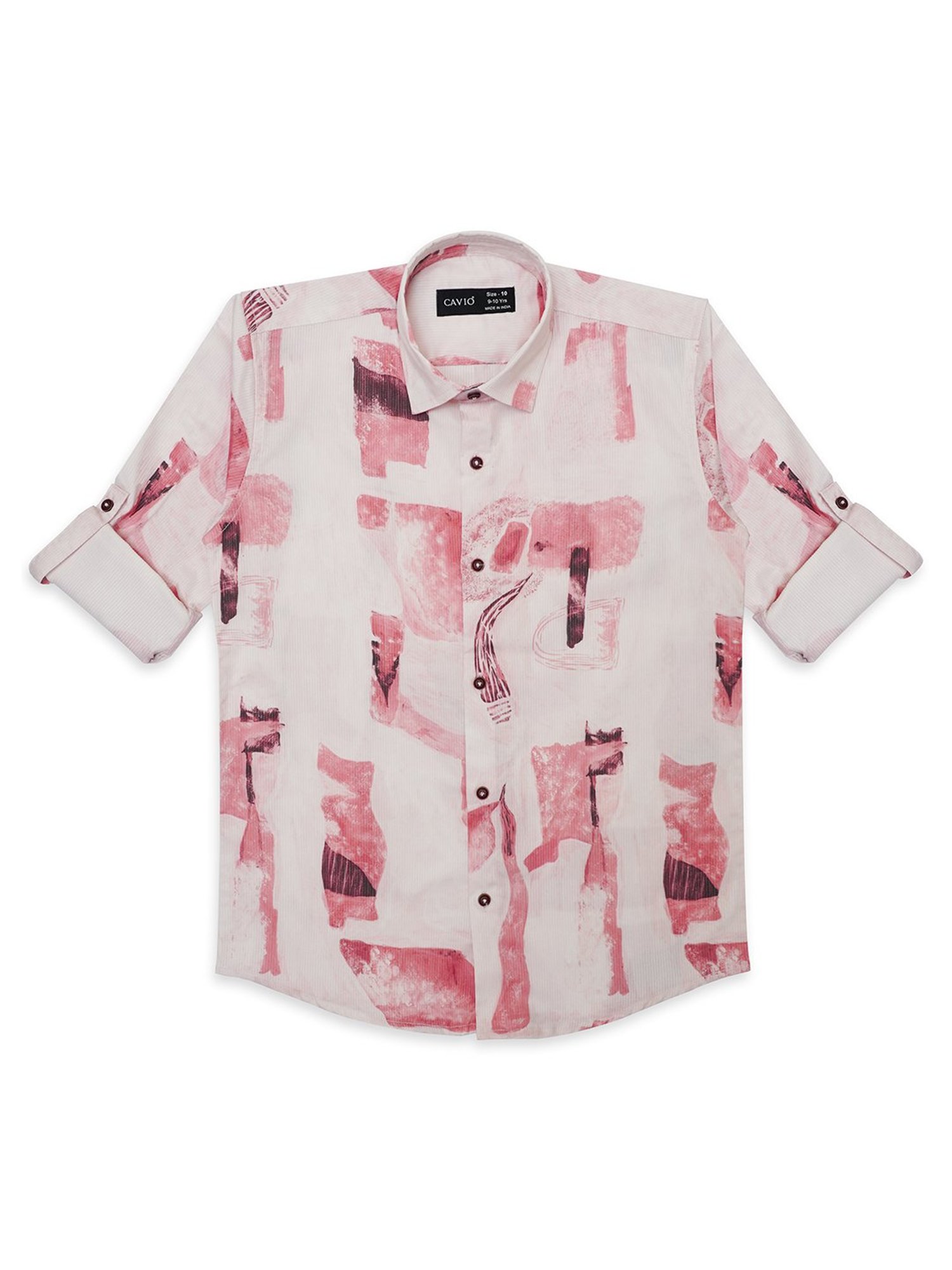 Cavio Kids Pink Printed Shirt