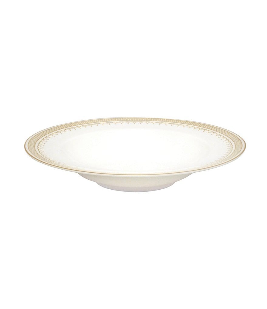 Nikko Lattice Gold Scalloped Bone China Soup Bowl