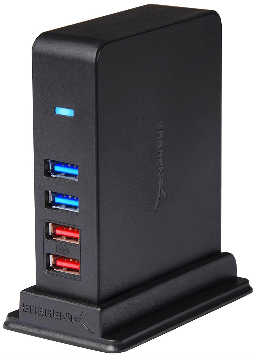 Sabrent 7 Port USB 2.0 HUB + 2 Charging Ports w/ 12V/4A Power Adapter HB-U930