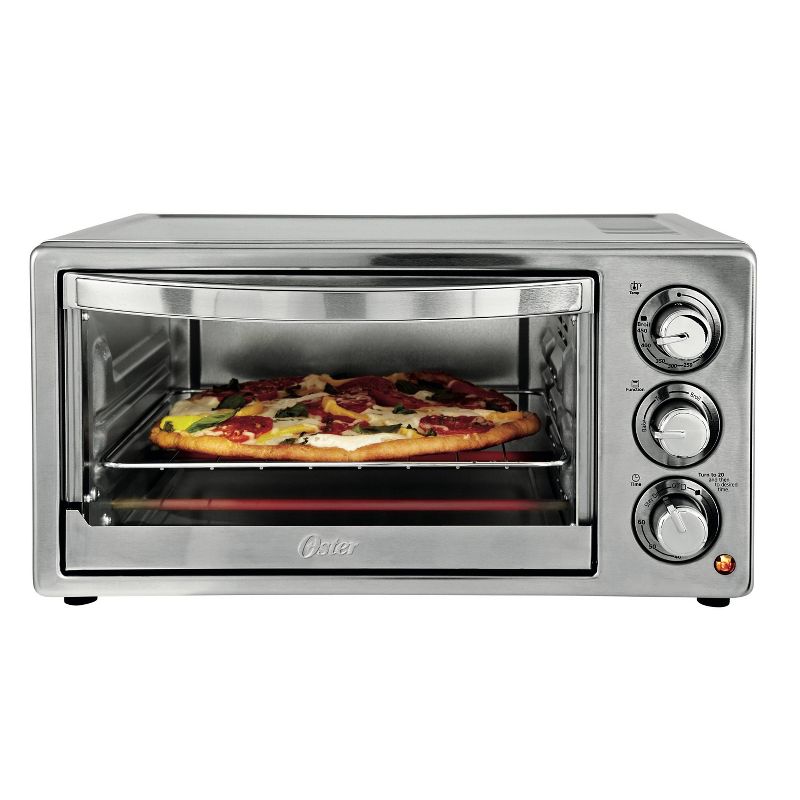 Toshiba MC25CEY-BS 6 Slice Small Stainless Convection Pizza Toaster Oven, Black