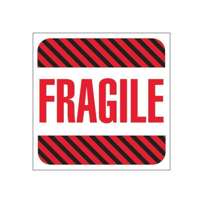 Tape Logic Labels, "Fragile", 4" x 4", Red/White/Black, 500/Roll