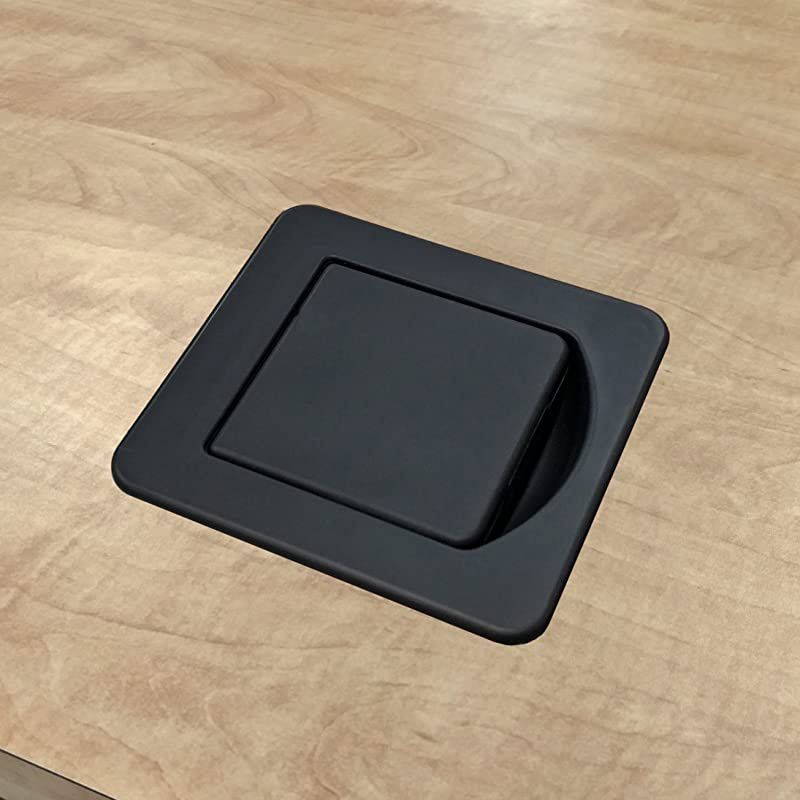 AC Power Outlets with 1 CAT6 Ethernet RJ45 Data Port + 1 USB Charging Ports 24 Amp Fast Charger Flip Top Swivel Power Center Black