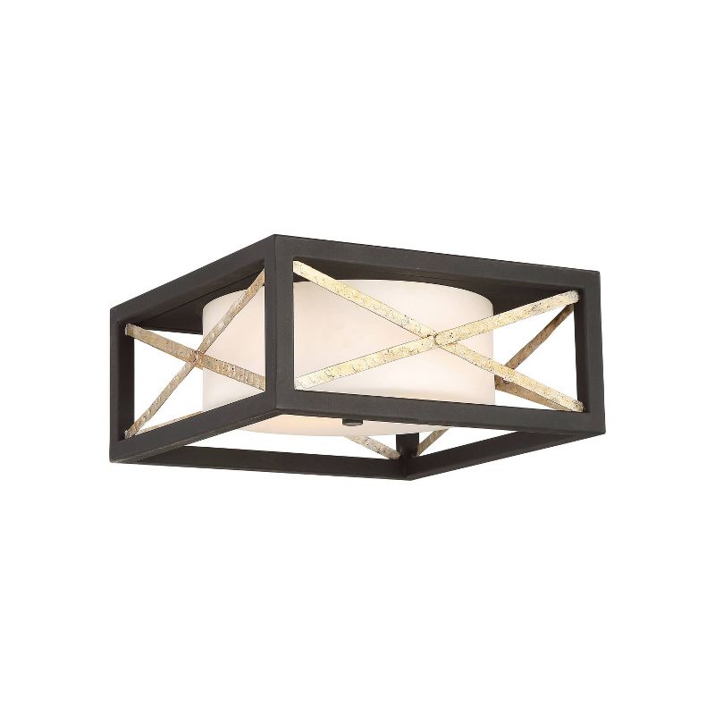 Ceiling Lights Flush Mount Matte Black / Antique Silver Accents - Aurora Lighting