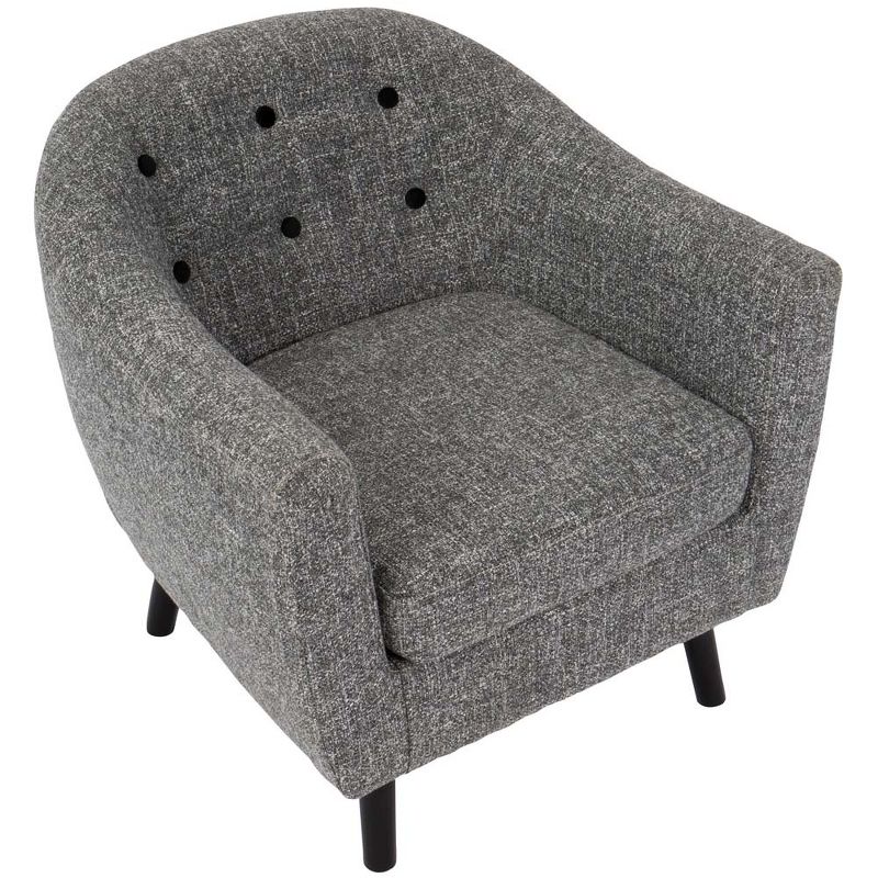 Rockwell Mid-Century Modern Accent Chair with Noise Fabric in Gray - LumiSource
