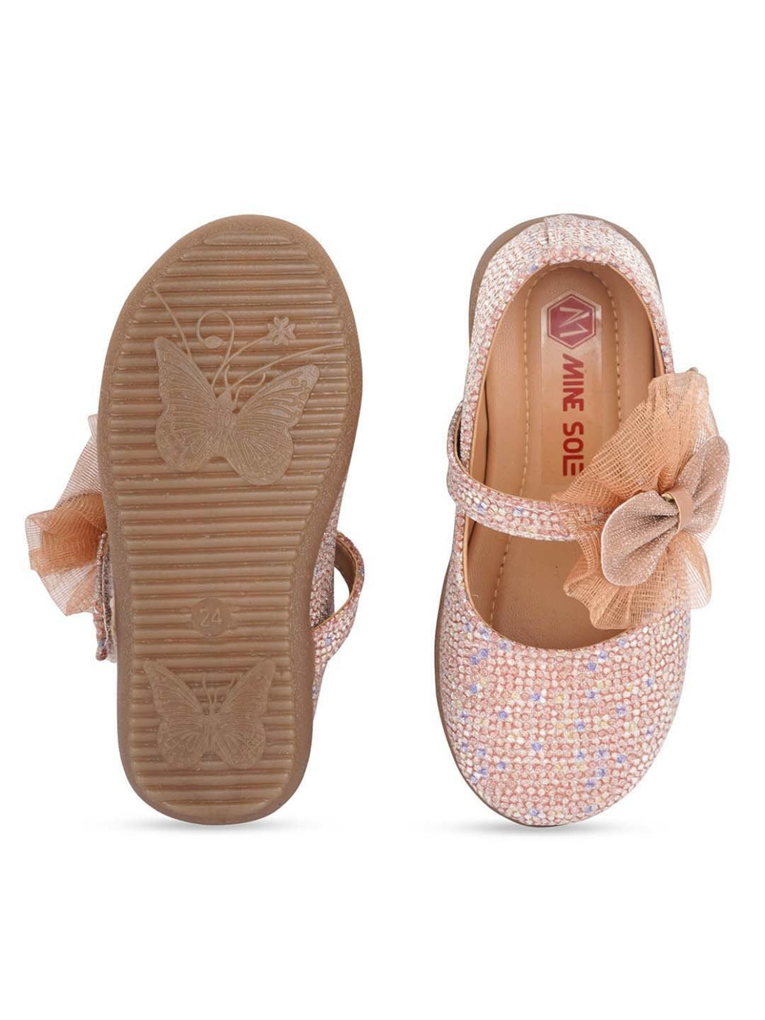 Minesole Kids Rose Gold Mary Jane Shoes