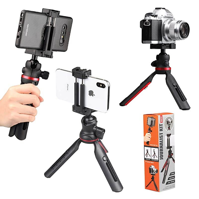 Journalist MK II Mini Tripod Smartphone Stabilizer Rig Hand Grip Table Tripod Rotatable Ball Head Adjustable Leg DSLR Mirrorless Camera iPhone Samsung Galaxy Google Pixel