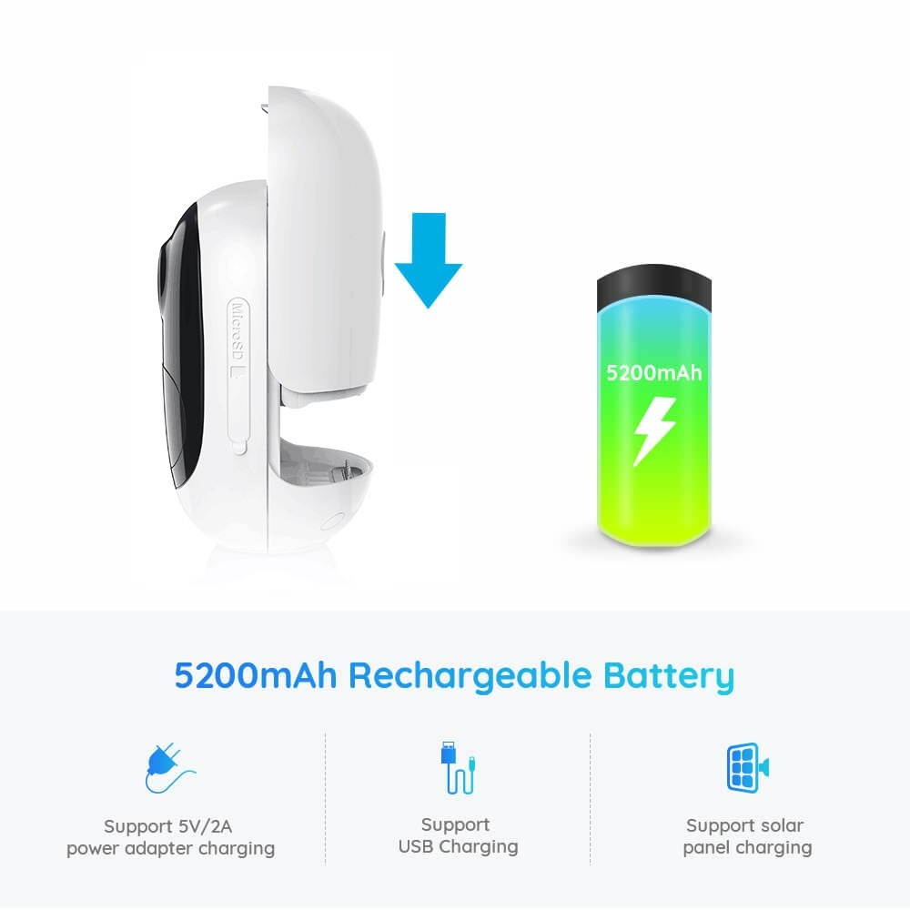 Reolink Wireless Outdoor Battery/Solar Powered 1080p HD Home Security WiFi IP Camera, Support Cloud Google Assistant, PIR Motion Alert, 2-way Audio, Argus Pro+Solarpanel