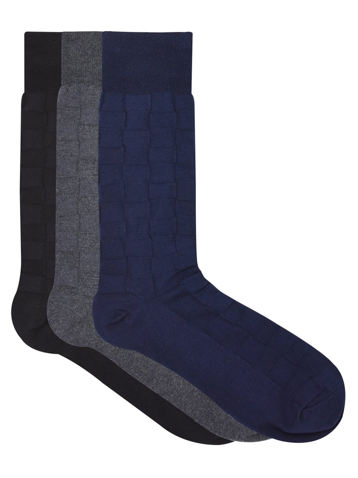 Balenzia Multicolor Free Size Self Pattern Socks - Pack of 3