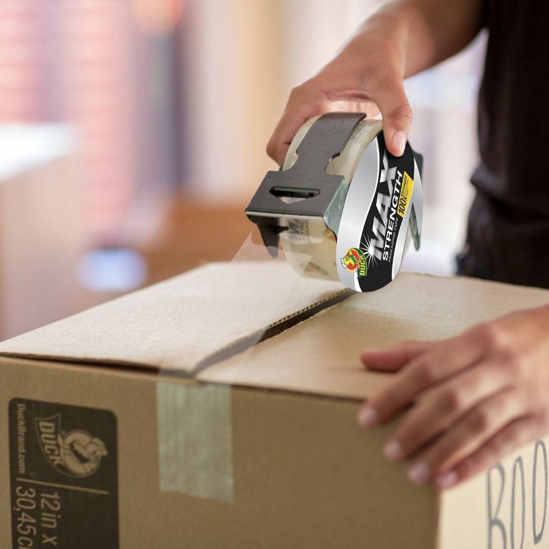 Duck 2pk 1.88" x 54.6yd/Roll Max Strength Packing Tape With Dispenser