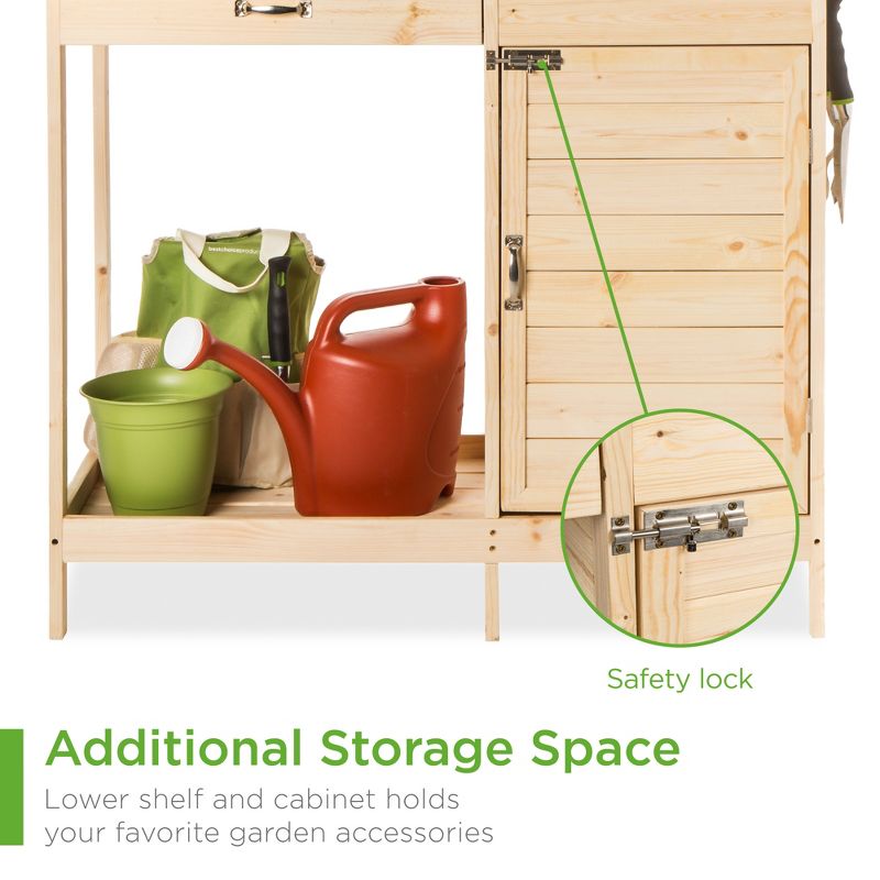 Galvanized Potting Bench Gray - Poly-Tex