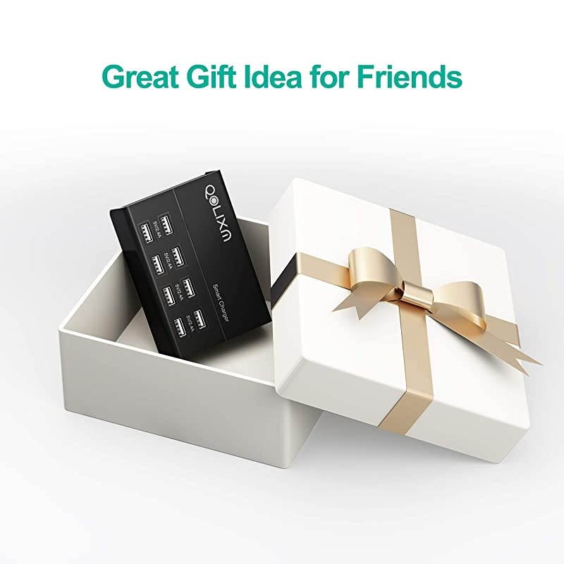 USB Charger,  8 Ports Charging Station (50W/10A) Multi Port USB Charger Hub Tablets & Multiple USB Devices