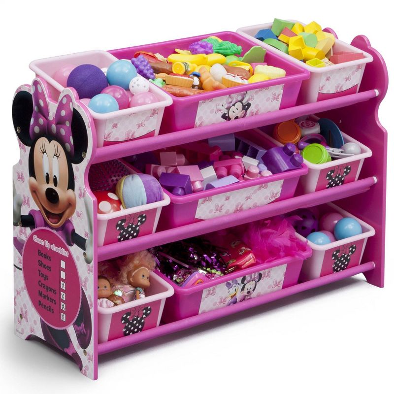 9 Bin Disney Minnie Mouse Plastic Toy Organizer - Delta Children