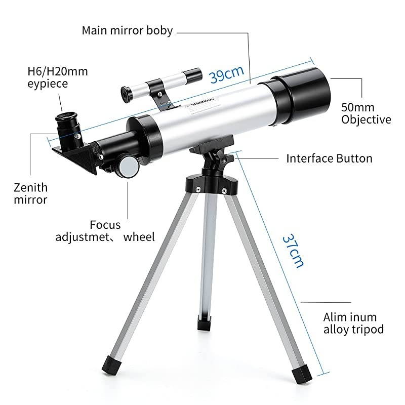 Star Finder with Tripod F36050 HD Zoom Monocular Space Astronomical Spotting Scope for Kids and Beginner Small