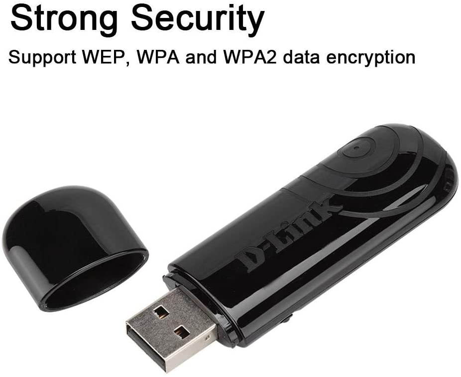 ASHATA Wireless Network CardWireless USB Adapter DWA-140 RT5372 300M High Speed Network Card Wireless LAN USB Adapter for Laptop Desktop2.4GHz USB Network Card with Built-in Antenna