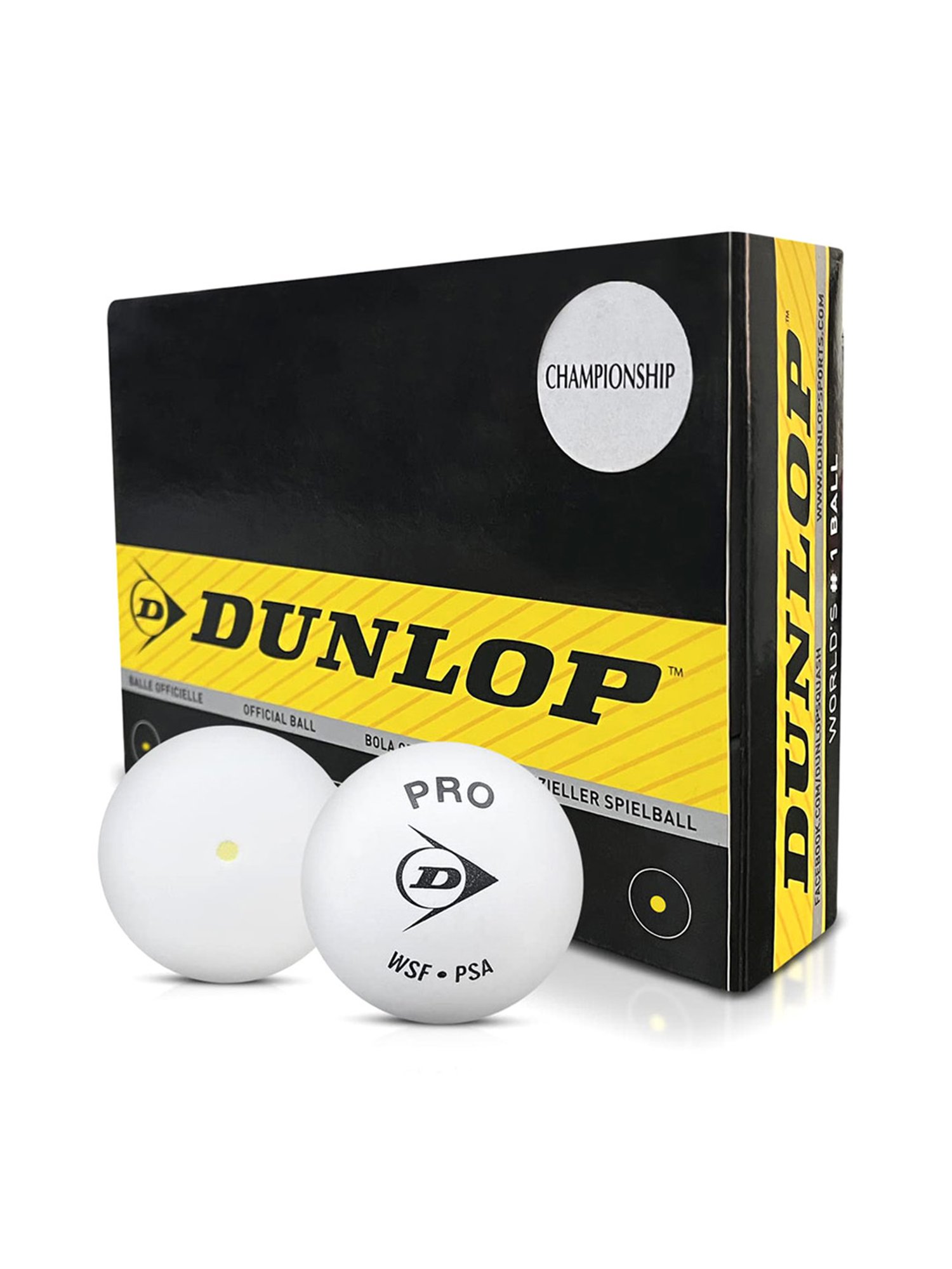 Dunlop Single Dot Squash Ball (White) Size - 127.2mm