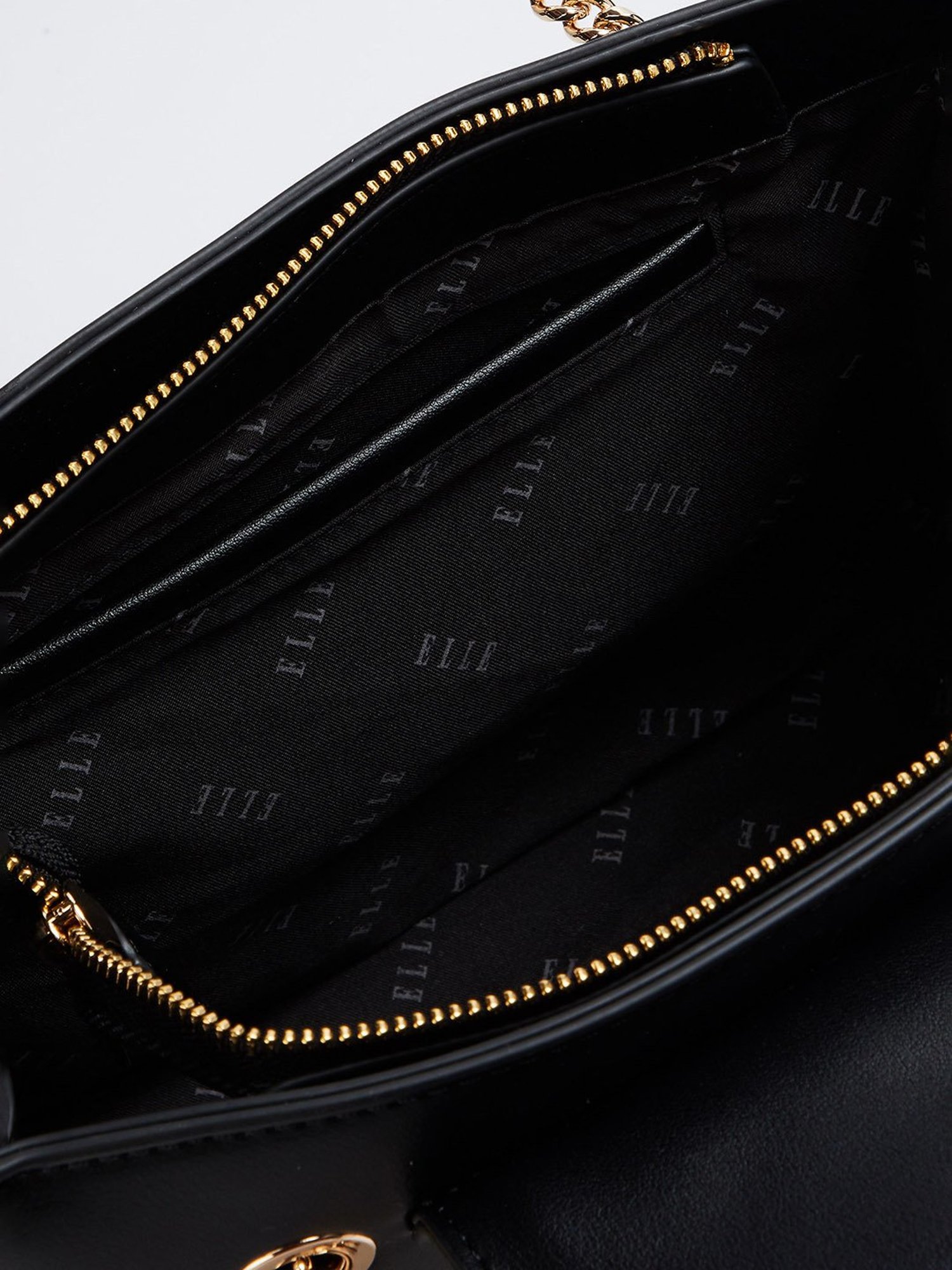 Elle Black Textured Sling Handbag