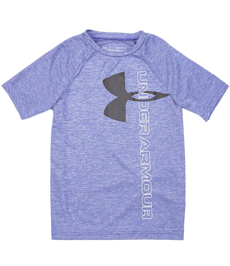 Under Armour Big Boys 8-20 Short Sleeve Tech Split Big Logo Hybrid Tee