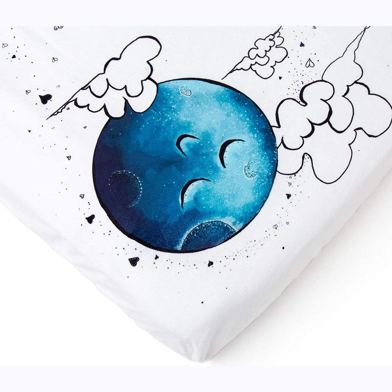 JumpOff Jo Fitted Crib Sheet - Minky Crib Sheet for Standard Sized Crib Mattresses - Hypoallergenic and Waterproof - 28 x 52 Inches - Blue Bear