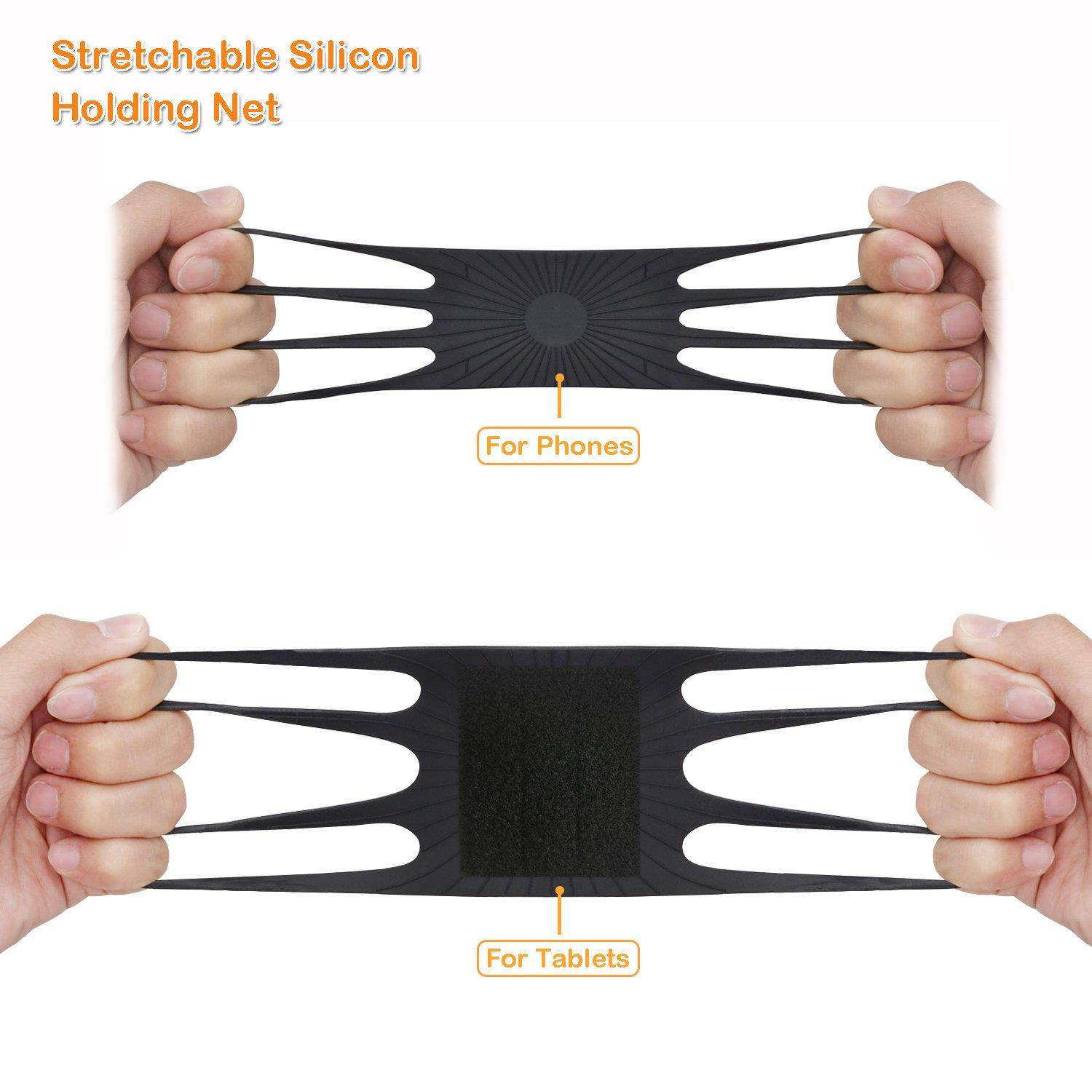 Car Mount TFY Universal Car Headrest Mount Holder with Silicon Holding Net Compatible with Both 4.5-6 Inch Phones and 7-10.5 Inch Tablets