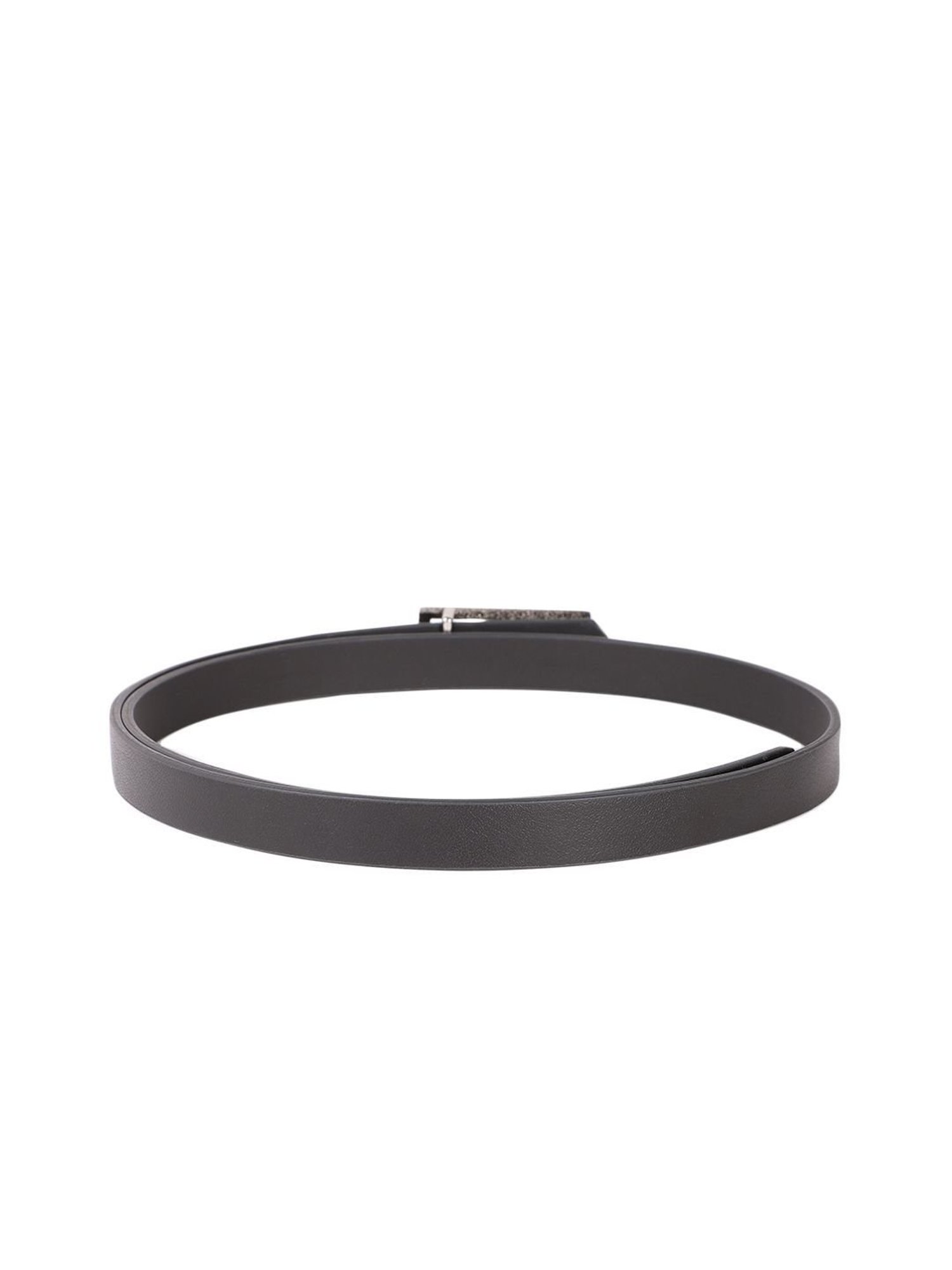 Antony Morato Black Leather Solid Waist Belt