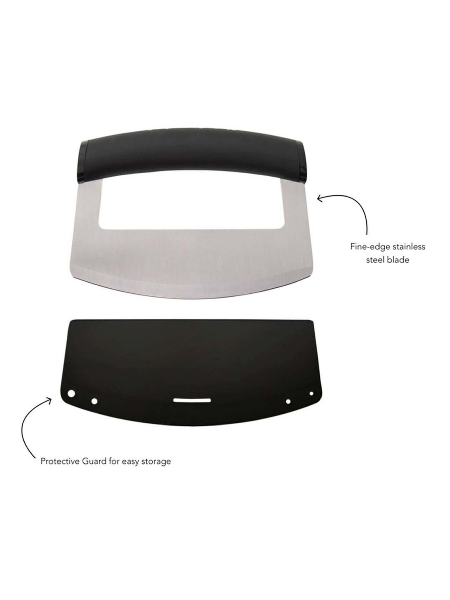 KitchenAid Black Medium Mezzaluna Knife With Curved Blade