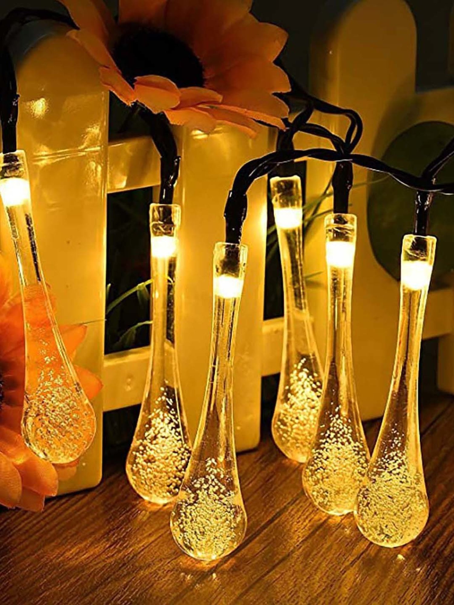 Homesake Yellow Copper 5M Water Drop Mode Led Fairy Lights,