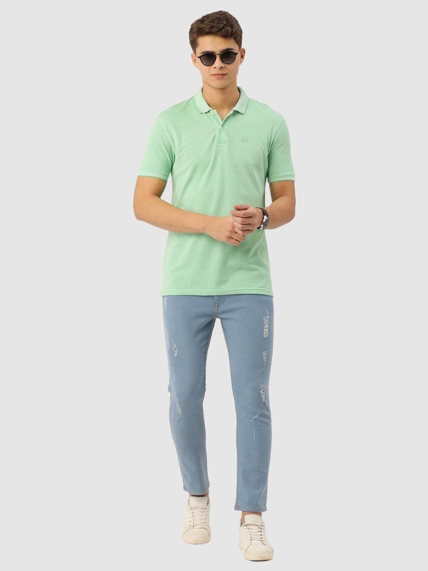 IVOC Blue Skinny Fit Distressed Jeans