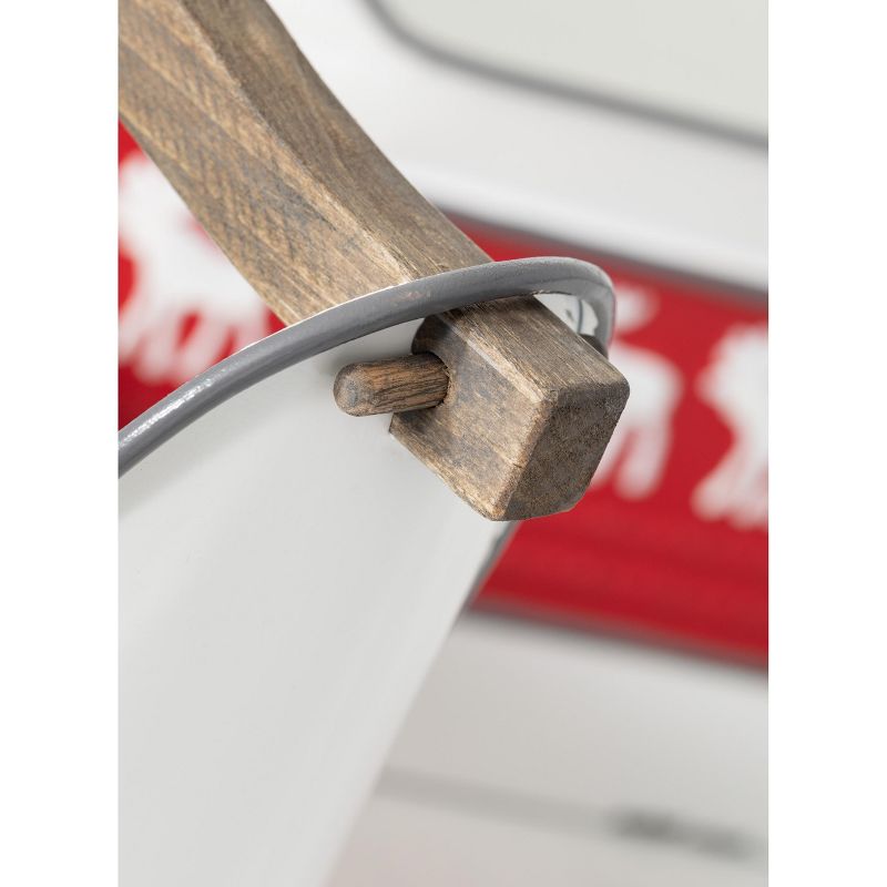 Sullivans Reindeer Metal Trugs with Wood Handles Set of 2, 17"L & 13.5"L Red