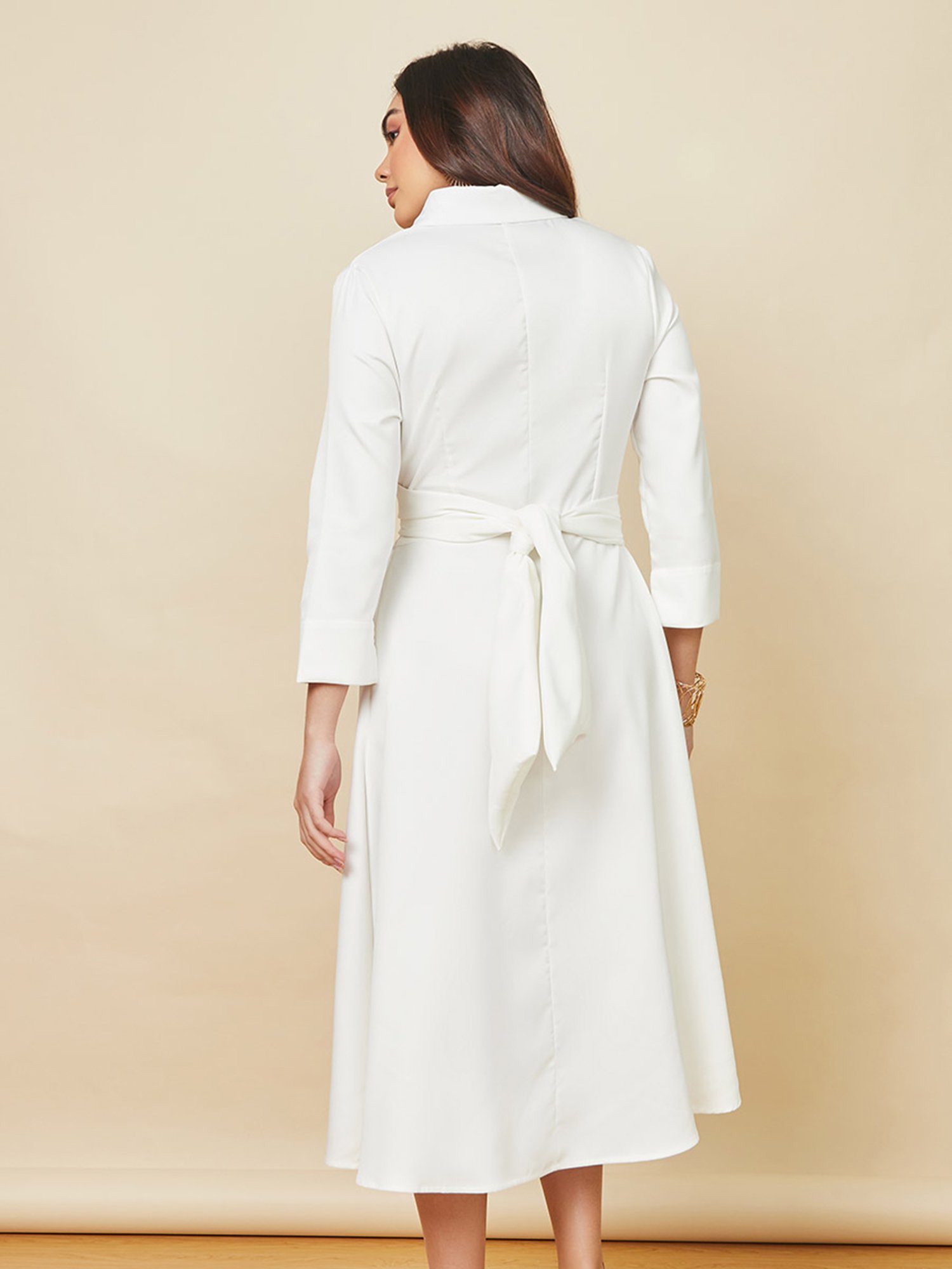 Styli White Regular Fit Midi Dress