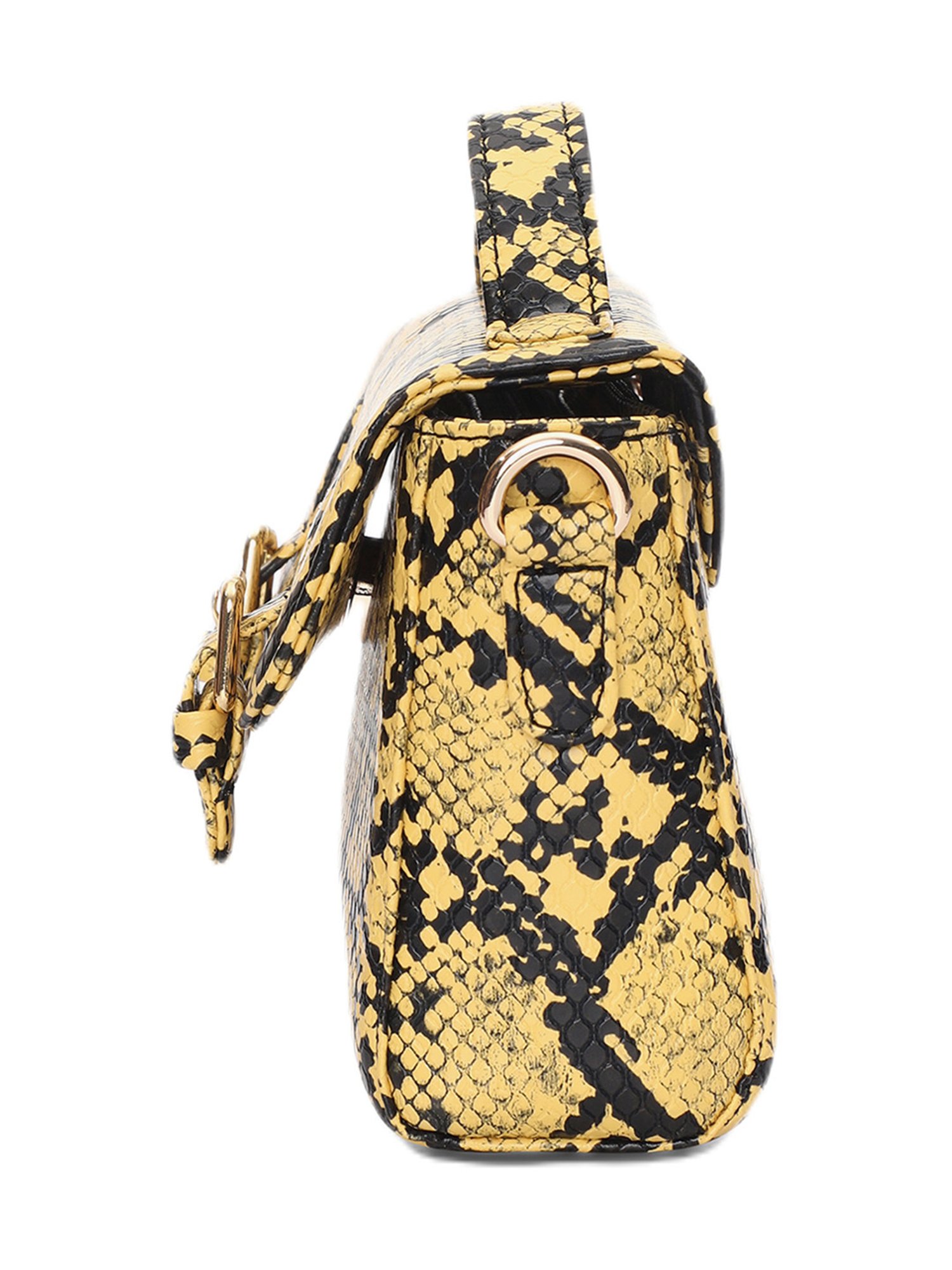 PELLE LUXUR Yellow Textured Small Purse Handbag