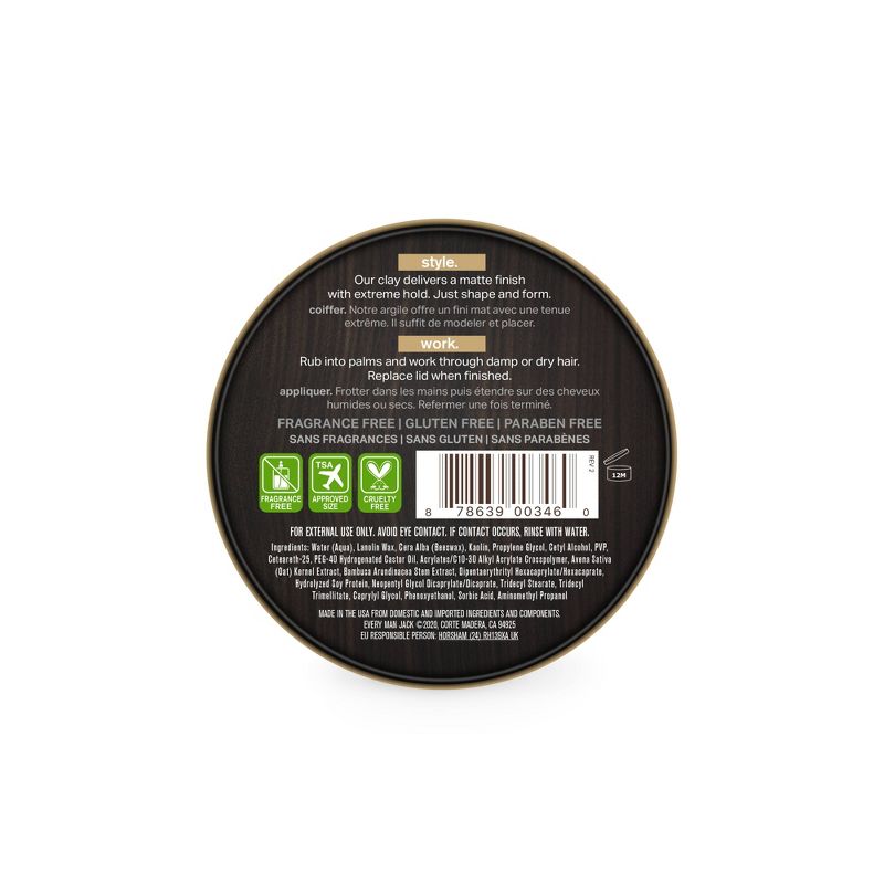 Every Man Jack Hair Styling Clay - 3.4oz