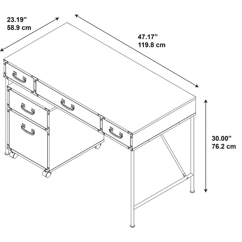 19.88" Kathy Ireland Office Ironworks 6 Cube File Cabinet Bookcase in Vintage Golden Pine - Bush Furniture