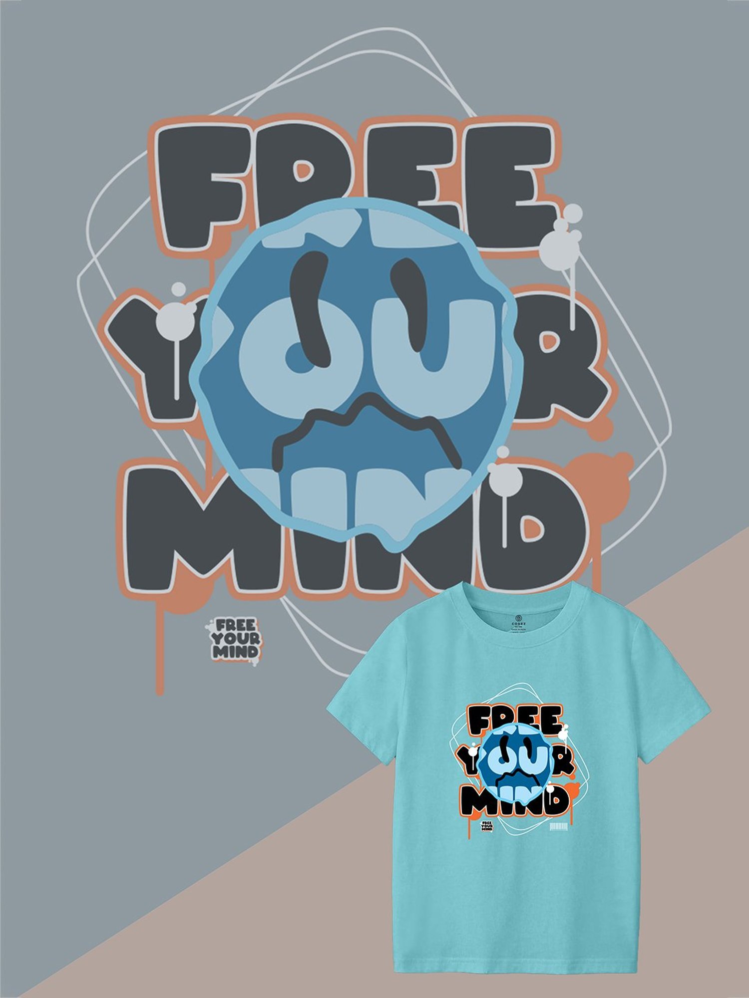 Codez Kids Red & Blue Printed T-Shirt (Pack Of 2)