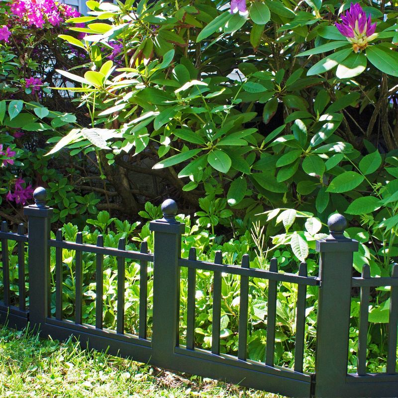15.5" Deluxe Wrought Iron Fence Border - 10 Pc - Black - Emsco