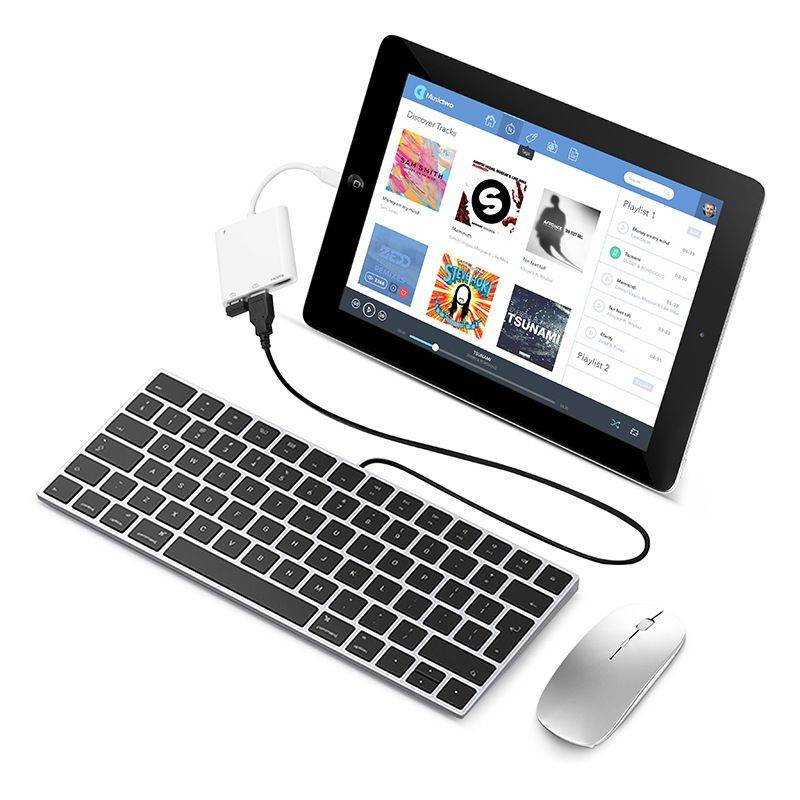 Apple Lightning to HDMI Video Adapters, 1080P HDMI Cable Sync Screen Digital Audio AV Converter with Charging Port & USB OTG Adapter Compatible for iPhone, iPad, iPod on HDTV/Projector/Monitor