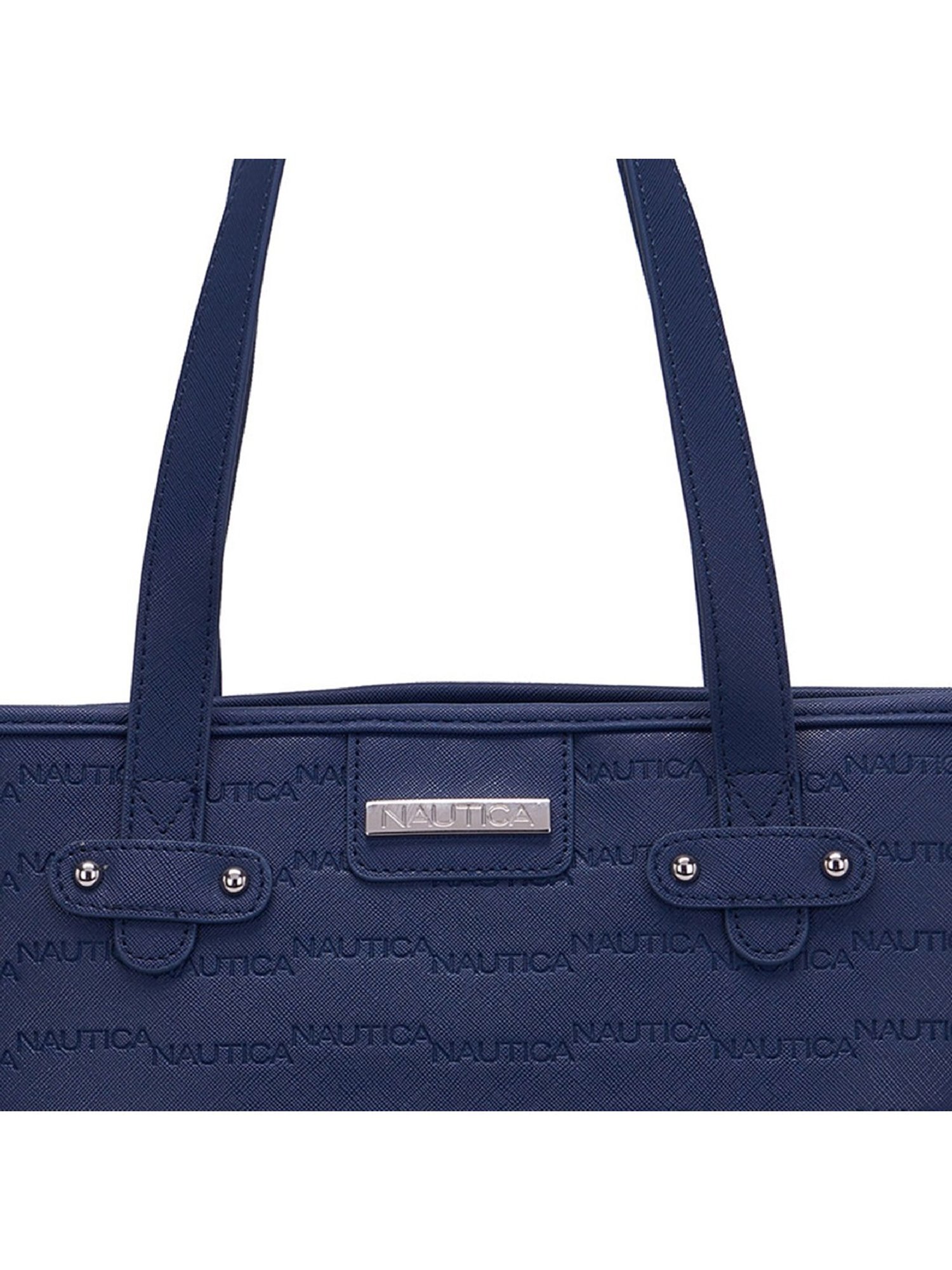 Nautica Navy Blue Solid Medium Tote Handbag