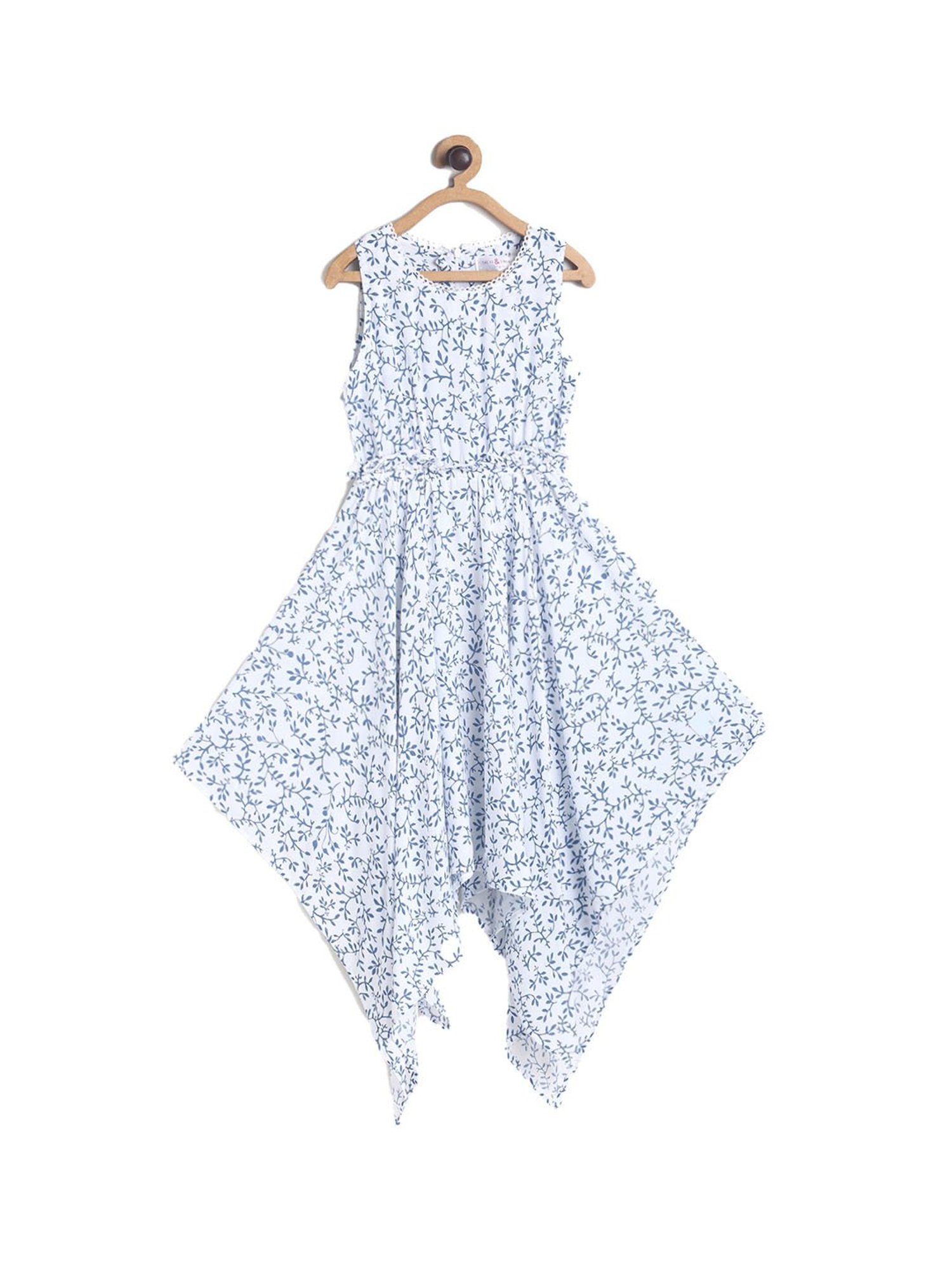 Tales & Stories Kids White Printed Dress