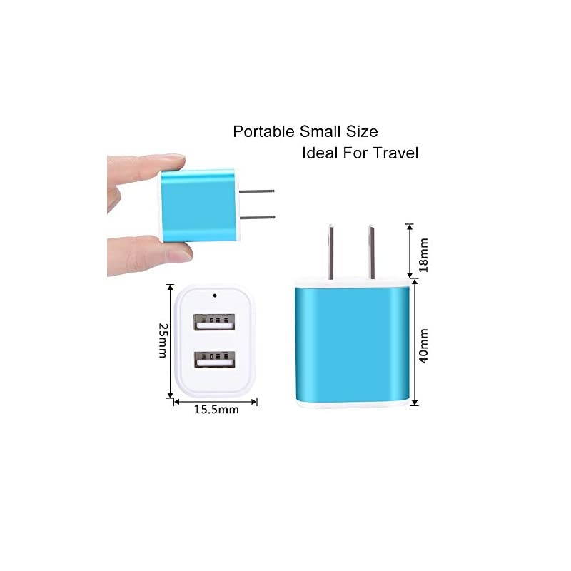 Android Charger with Wall Plug  21A Dual Port USB Wall Charger Brick Block Charger Cube Box with 2Pack 6ft Micro USB Cable Phone Charger Cord for Samsung Galaxy S7 S6 Edge J3 J7 LG Stylo 5 3
