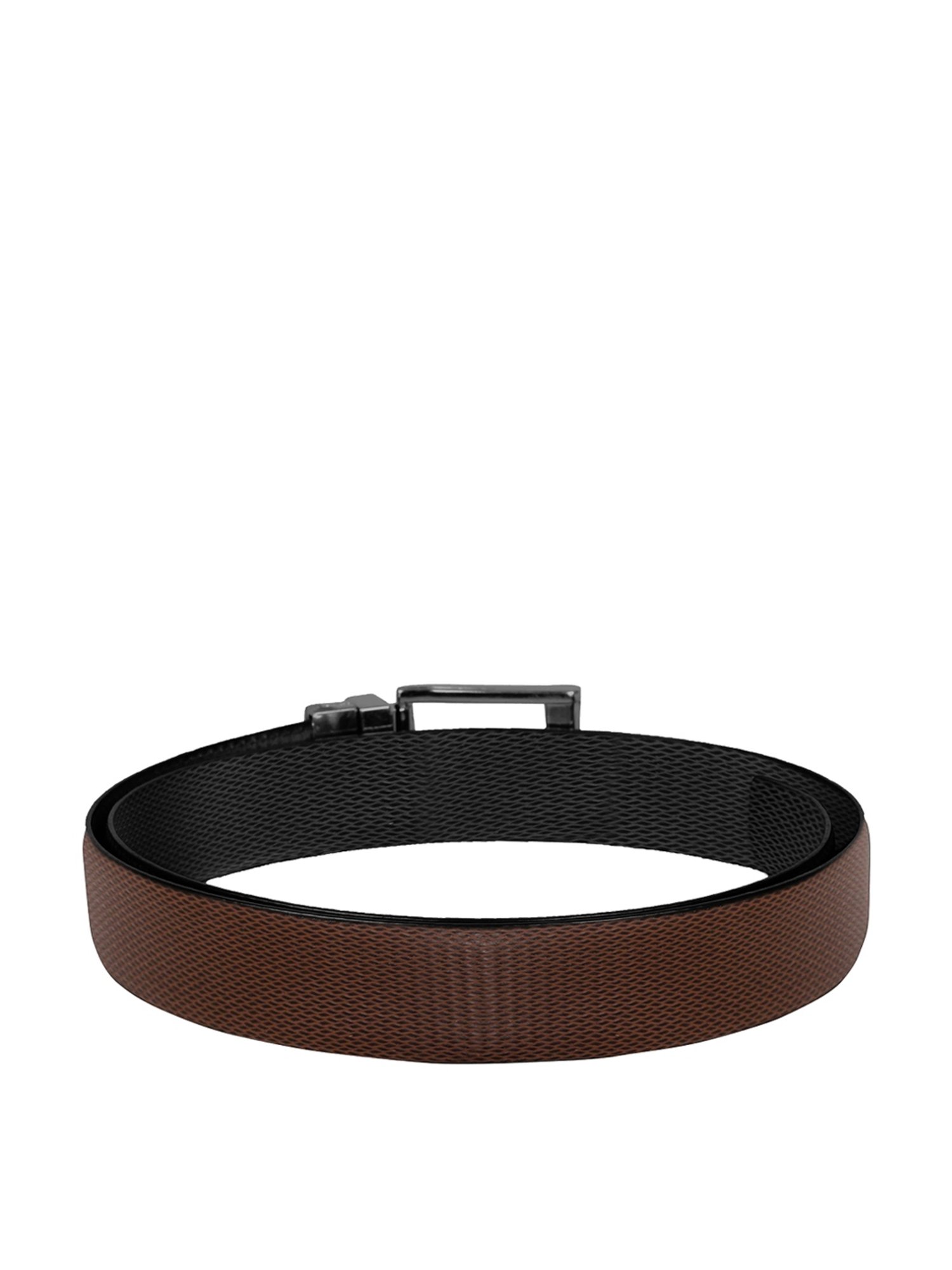SCHARF Dark Brown Leather Reversible Belt With Wallet for Men
