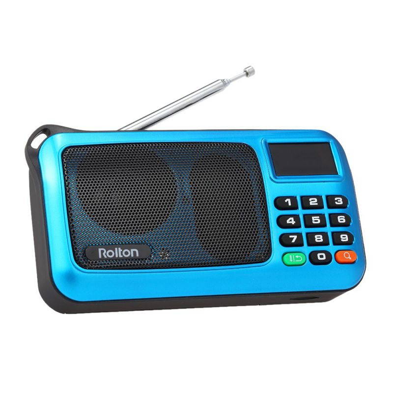 Rolton W405 FM Digital Radio Portable USB Wired Computer Speaker HiFi Stereo Receiver w/ Flashlight LED Display Support TF Music Play