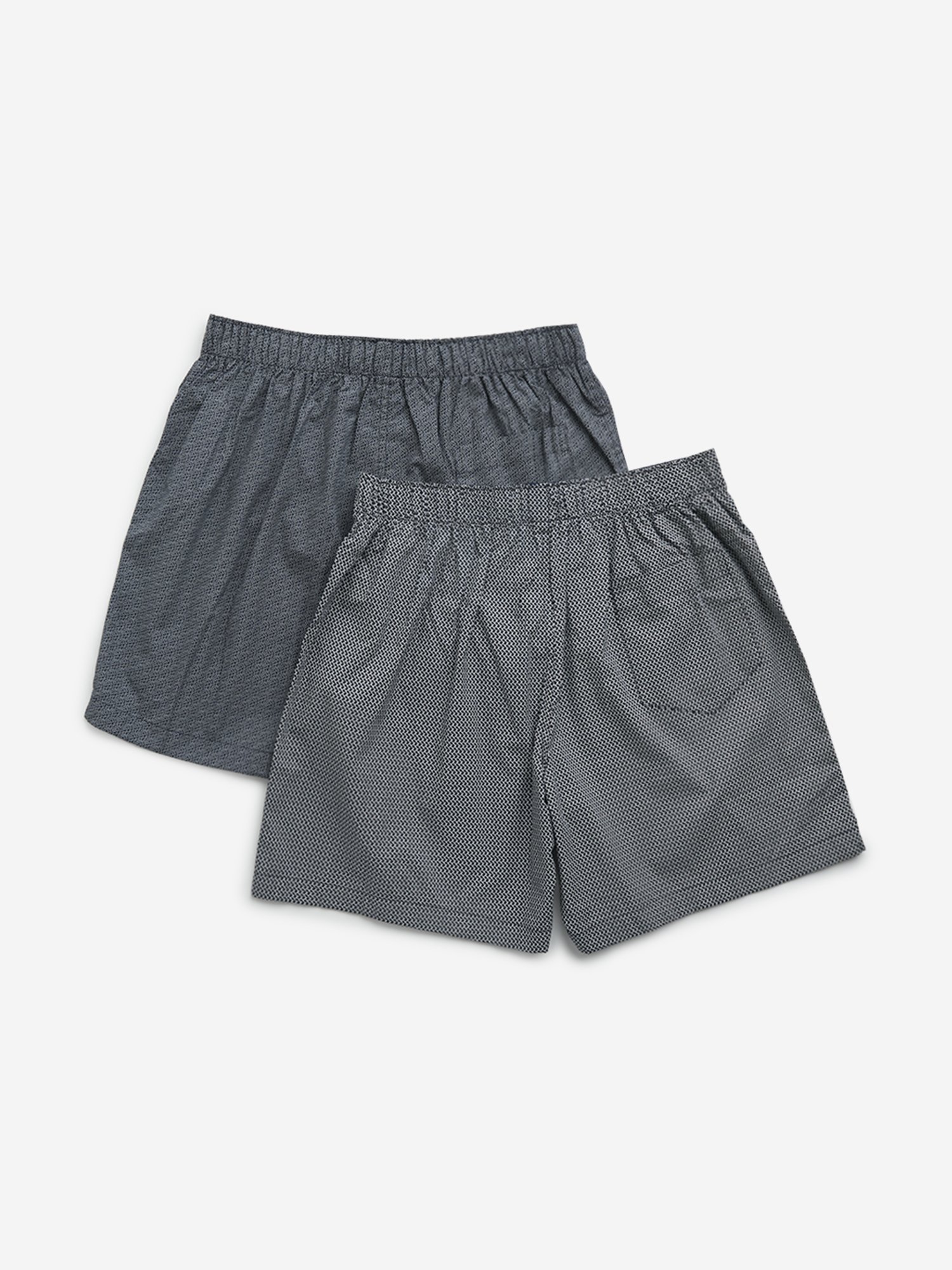 WES Lounge by Westside Navy Relaxed-Fit Cotton Boxers - Pack of 2