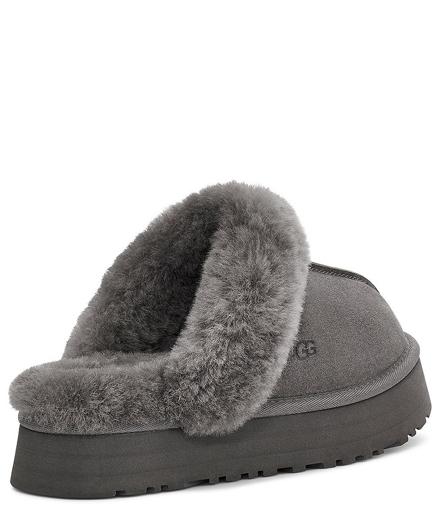 UGG&reg; Disquette Suede Fur Flatform Slides