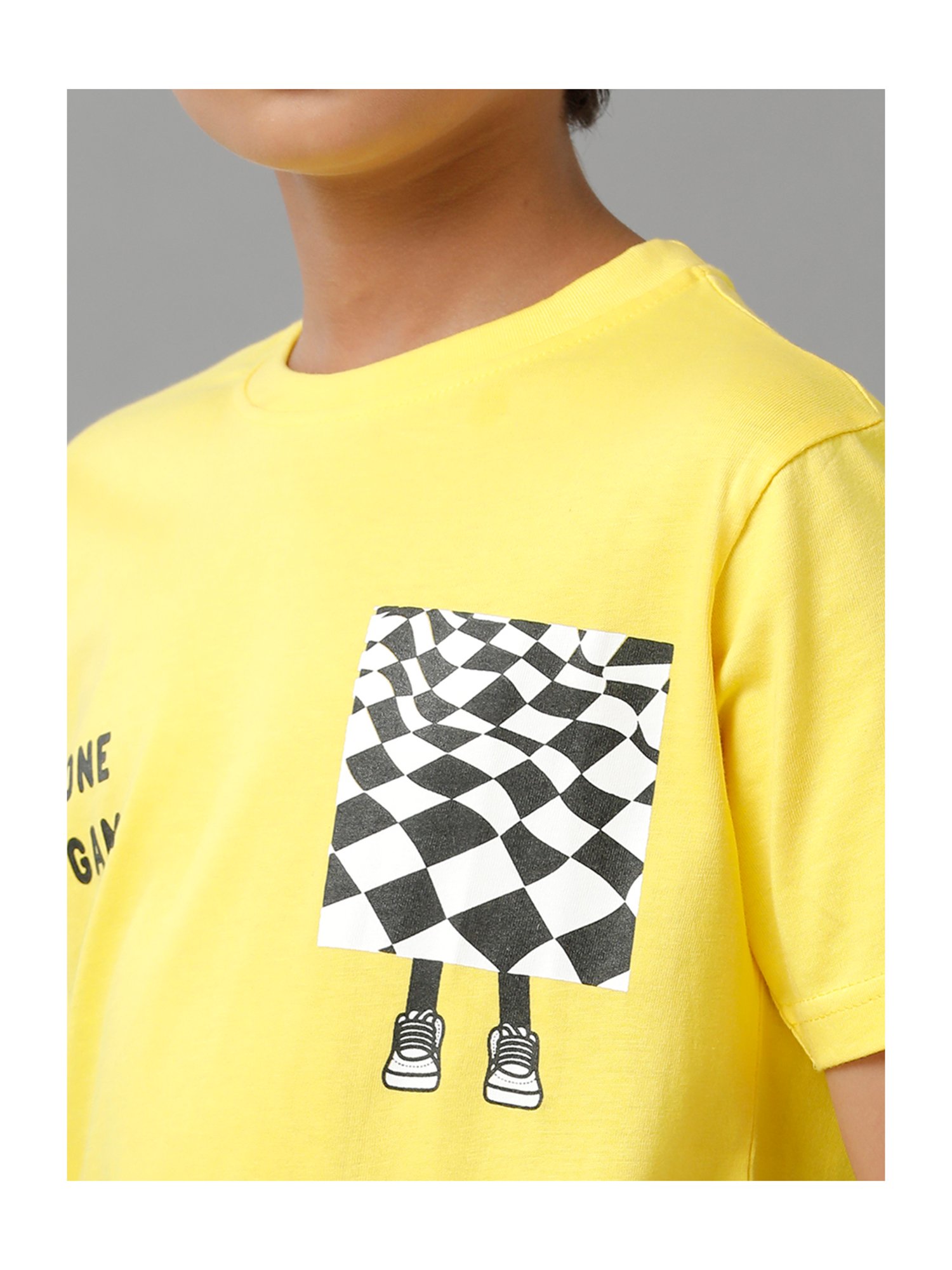 Under Fourteen Only Kids Yellow Printed T-Shirt