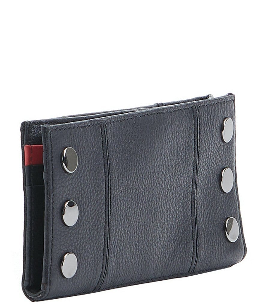 Hammitt 110 North Slim Pebble Leather Studded Rivet Magnetic Wallet