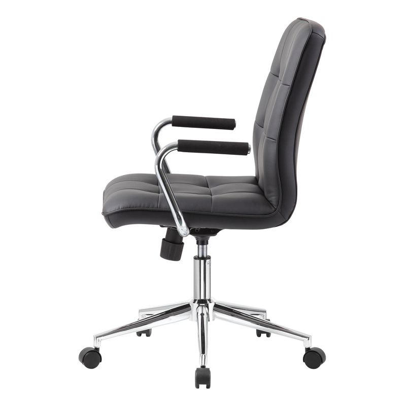Modern Office Chair with Chrome Arms Black - Boss Office Products