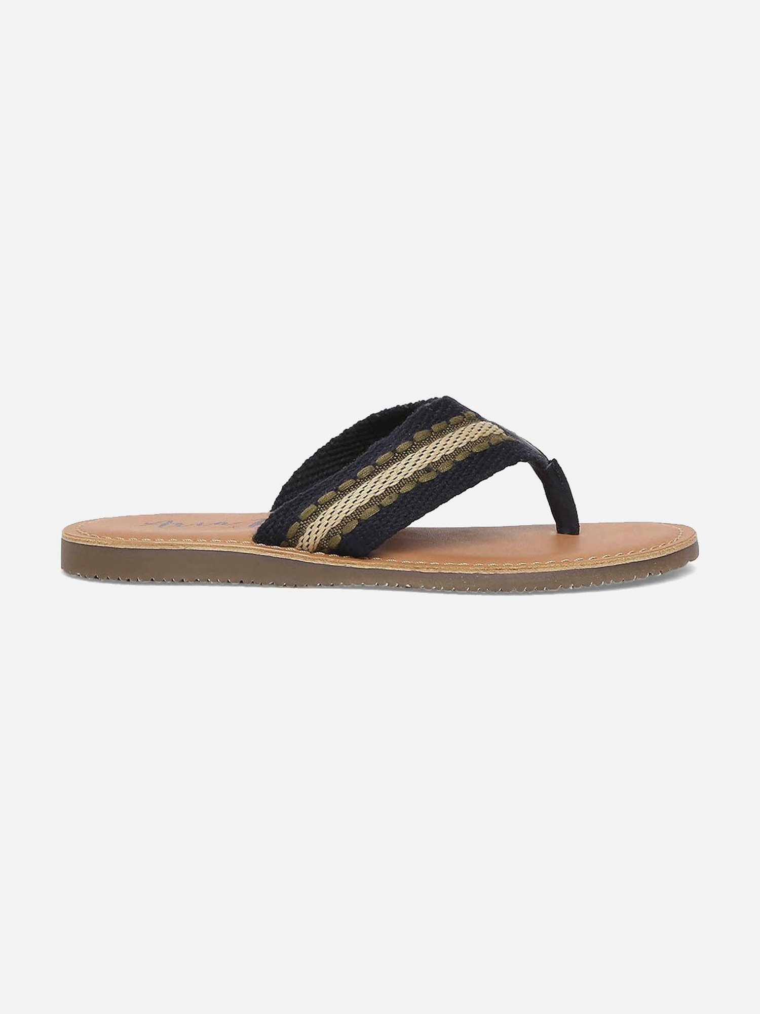 Aria Nica Kids Slam Navy & Tan Flip Flops