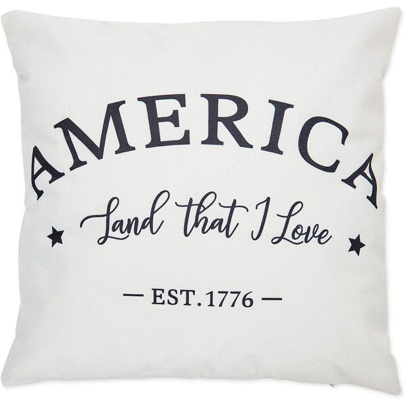 Farmlyn Creek Set of 4 Patriotic Flag Decorative Throw Pillow Case Cushion Covers 18 x 18 in for 4th of July