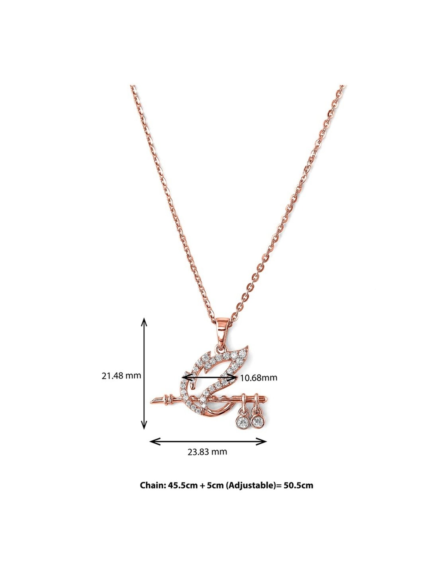 Silberry 92.5 Sterling Silver Rose Gold Deity Spirit Pendant with Chain