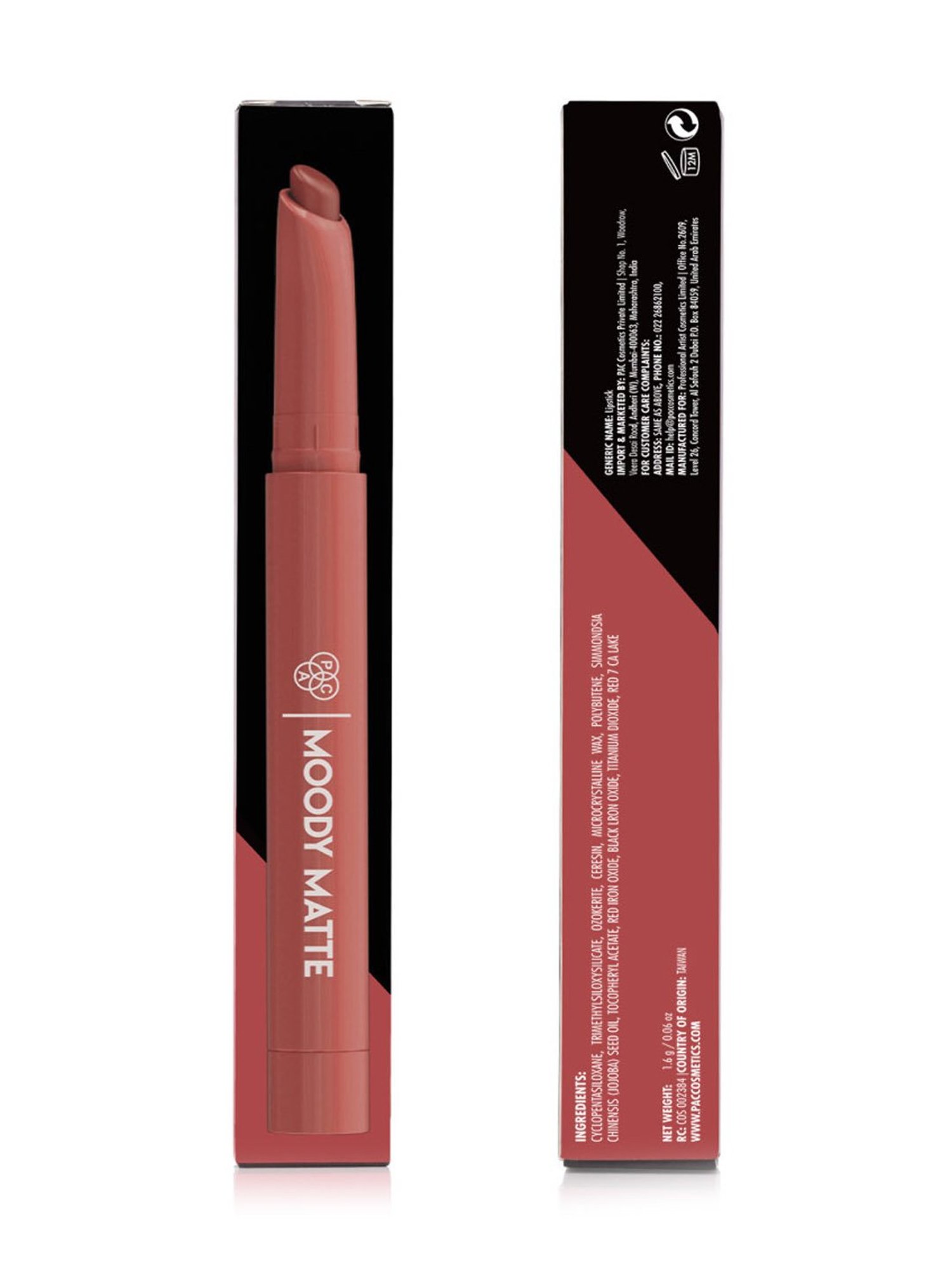 PAC Moody Matte Lipstick Sweet 16 - 1.6 gm