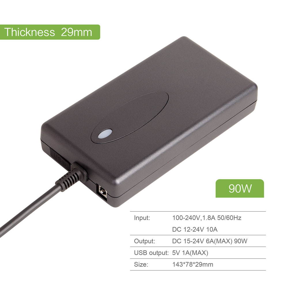 Lvsun 90w 3 in 1 Laptop Ac Power Adapter Can Be Utilized in Car / Airplane/ Home with Voltage 5v to 24v Fit for Hp/compaq 18.5v, Asus 19v,  IBM 19v Gateway 19v, Toshiba 19v, Lenovo 20v, hp 19.5v, etc